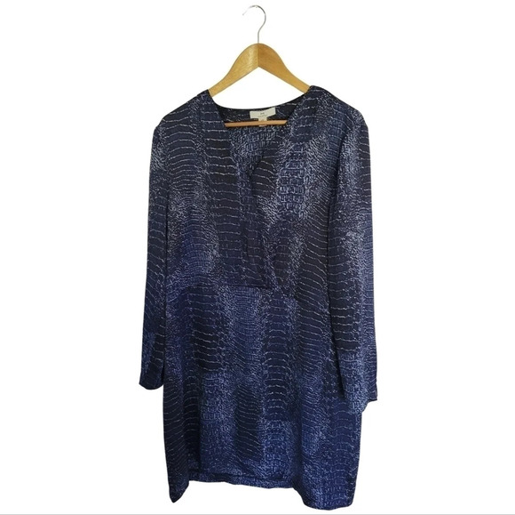 H by Halston Blue Animal  Print Dress - Picture 1 of 10